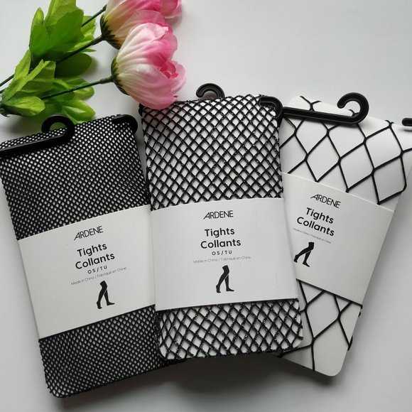 Ardene Pants - 🧡👻🖤Halloween 3 pairs Mesh Black Sexy Tights Collants OS / TU